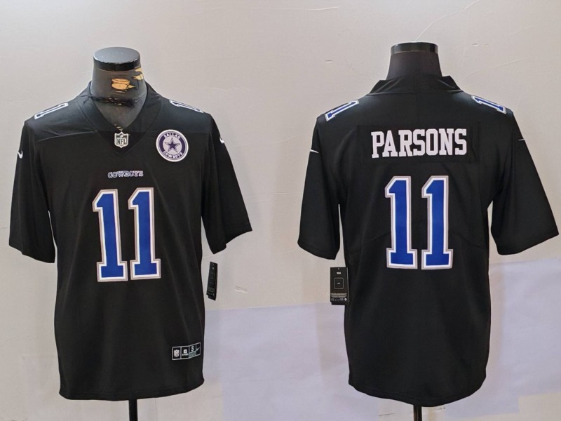 Men Dallas Cowboys #11 Parsons Black Throwback 2024 Nike Vapor Limited NFL Jersey style 9121